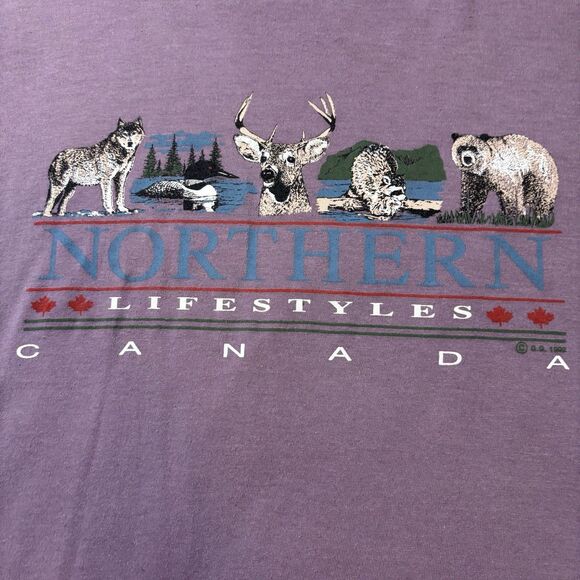 Vintage Northern Lifestyles Canada Graphic T-Shirt Mens XL JMD Inc Single Stitch - Picture 2 of 8